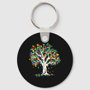 Porte-clés Arbre de la Sensibilisation sur l'autisme de vie M
