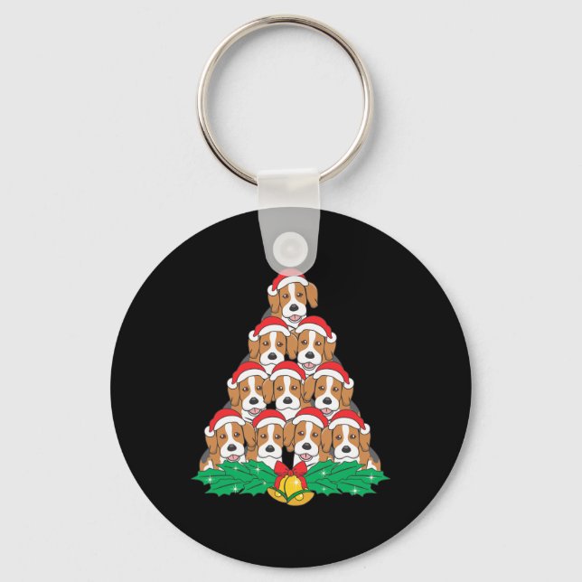Porte-clés Arbre de Noël beagle Beagle Vacances Amoureux de l (Recto)