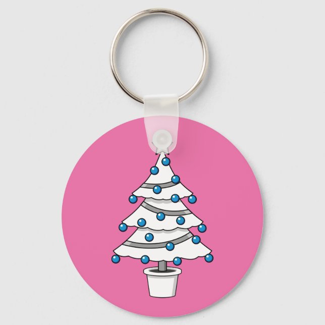 Porte-clés Arbre de Noël blanc (Recto)