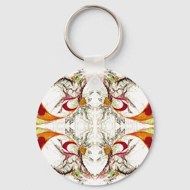 Porte-clés Arbres et oiseaux imaginaire (Recto)