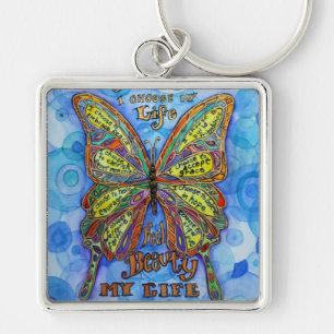 Porte-clés Arc-en-ciel Diabète papillon soutien Charme Porte