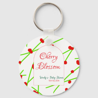 Porte-clés Arch shape cherry blossom red green baby shower na