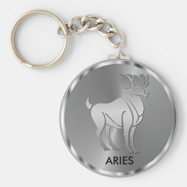 Porte-clés Argent ♈ bélier - Symbole zodiaque (Devant)