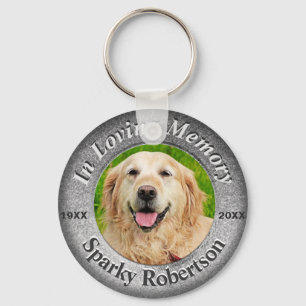 Porte-clés Argent mémorial de chien personnalisé
