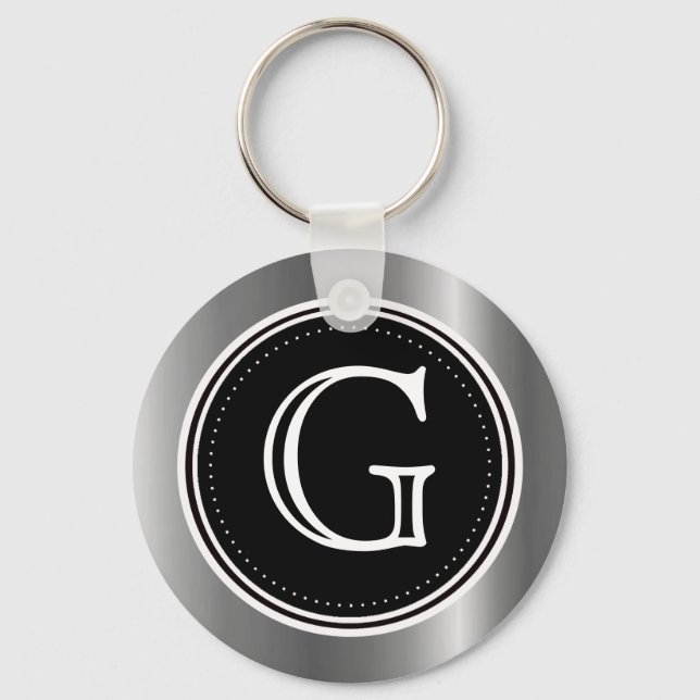 Porte-clés Argent Triple Monogramme Porte - clé Cercles (Recto)