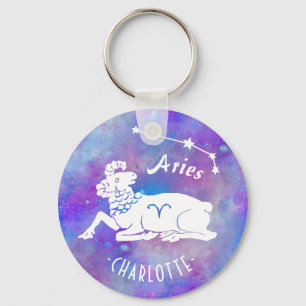 Porte-clés Aries Ram Constellation Stars Custom Birthday
