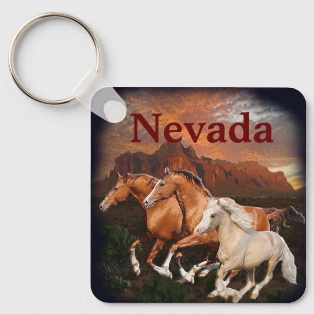 Porte-clés Arizona Chevaux sauvages (Recto)