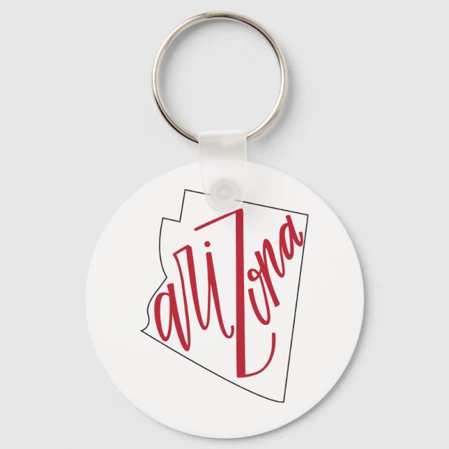 Porte-clés Arizona | Design de typographie d'État (Recto)