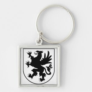 Porte-clés Armoiries de Poméranie Noir et Blanc Héraldique