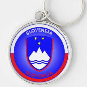 Porte-clés Armoiries de Slovénie en forme de cercle