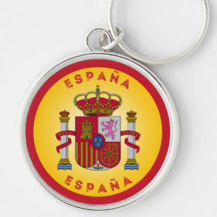 Porte-clés Armoiries d'Espagne Forme de Cercle