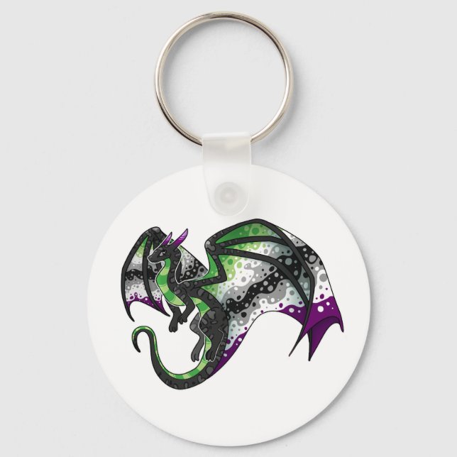 Porte-clés AroAce Pride Dragon (Recto)