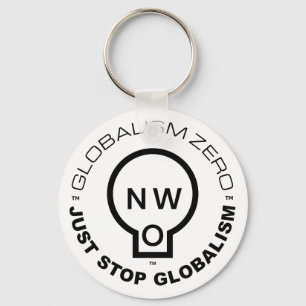 Porte-clés Arrêtez simplement Globalism™ Circle Logo (B) Keyc