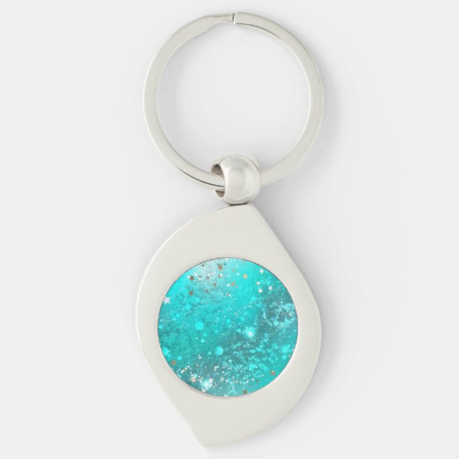 Porte-clés Arrière - plan à huile Turquoise de la menthe (Devant)