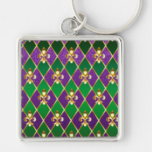 Porte-clés Arrière - plan de bijoux Mardi Gras