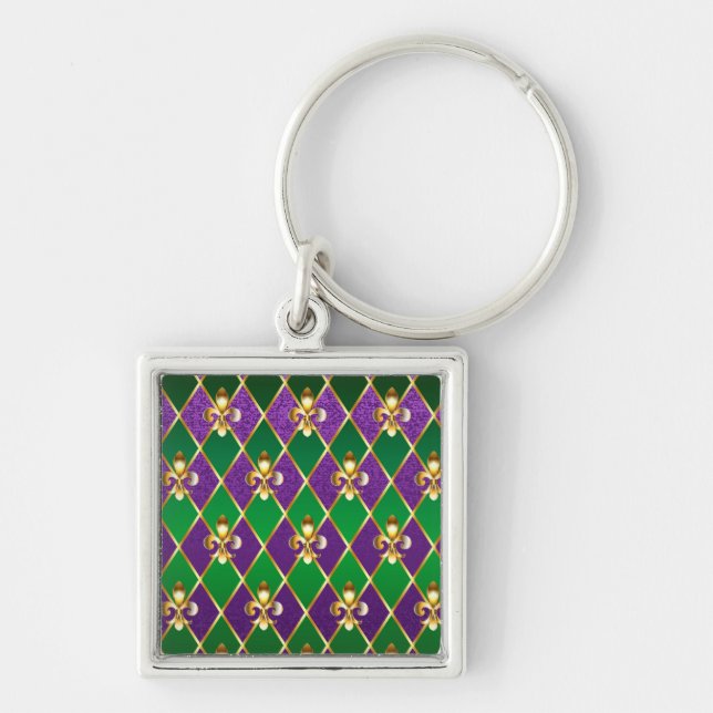 Porte-clés Arrière - plan de bijoux Mardi Gras (Devant)