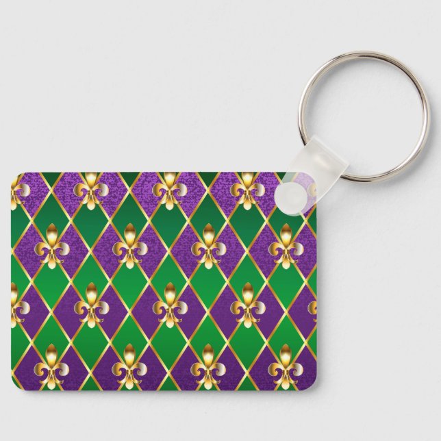 Porte-clés Arrière - plan de bijoux Mardi Gras (Recto)