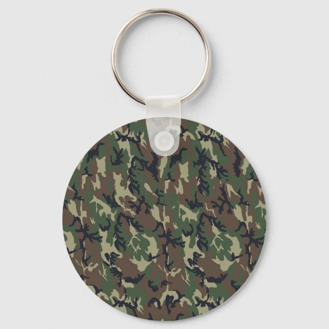 Porte-clés Arrière - plan de Camouflage de forêt militaire (Recto)