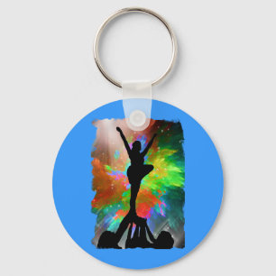 Porte-clés Arrière - plan de Colorburst avec Cheerleraders