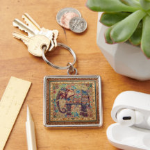Art à motif d'éléphant vintage, antique