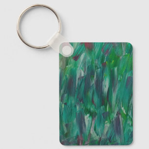 Porte-clés Art Abstrait Coloré Vert Rouge Blanc Caché
