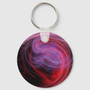 Porte-clés Art abstrait vague rouge