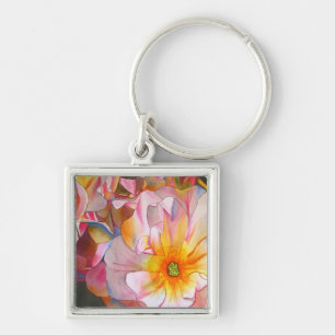 Porte-clés Art aquarelle à l'eau rose pastel Cornelia