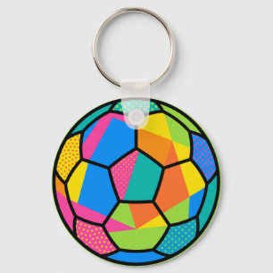 Porte-clés Art de ballon de football géométrique Pop Art