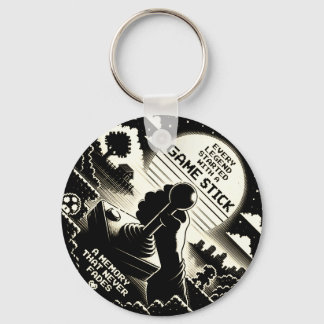 Porte-clés Art de citation de joueur de joystick rétro arcade