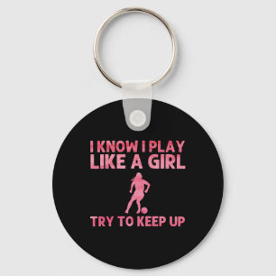 Porte-clés Art de football drôle pour femme fille joueuse de