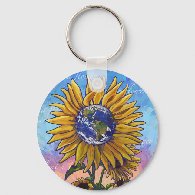 Porte-clés Art de la Terre de tournesol (Recto)