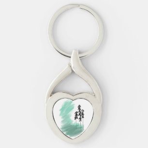 Porte-clés art de l'arbre vert scandinave simple moderne ment