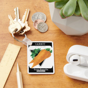 Porte-clés Art de l'étiquette de paquet de graines vintage, c