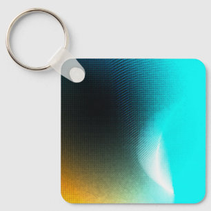 Porte-clés Art de maille de dégradé abstrait turquoise orange