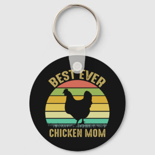 Porte-clés Art de poulet le meilleur jamais Maman poulet