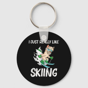 Porte-clés Art de ski drôle pour hommes femmes skieur de ski