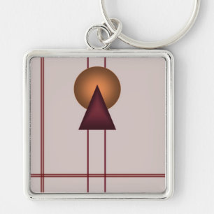 Porte-clés Art déco géométrique
