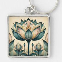 Art Déco Lotus Porte - clé
