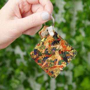 Porte-clés Art Déco vintage, Diane et ses nymphes ou la chass