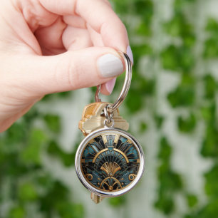 Porte-clés Art Déco Vintage Géométrique Élégant