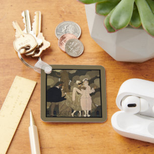 Porte-clés Art déco vintage, surprise par George Barbier