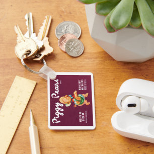 Porte-clés Art d'étiquette de caisse de fruits vintage avec P