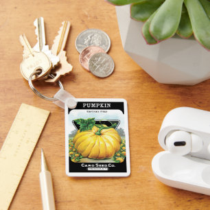 Porte-clés Art d'étiquette de pochette de graines vintage, ci