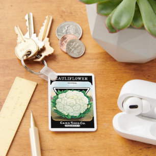 Porte-clés Art d'étiquette de pochette de graines vintage, lé