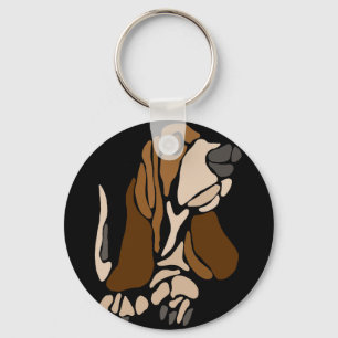 Porte-clés Art drôle de chien de Basset Hound