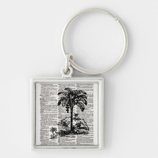Porte-clés Art du dictionnaire Palm Tree (Devant)