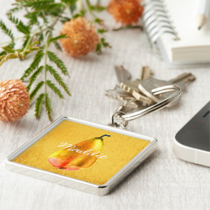 Porte-clés art du fruit Poire Dorée