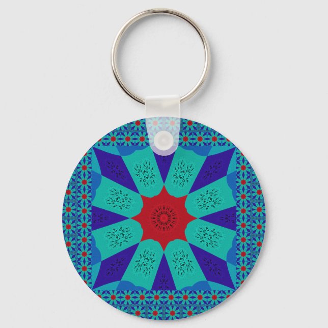 Porte-clés Art Égyptien Ancien : Un Mandala Vibrant. (Recto)