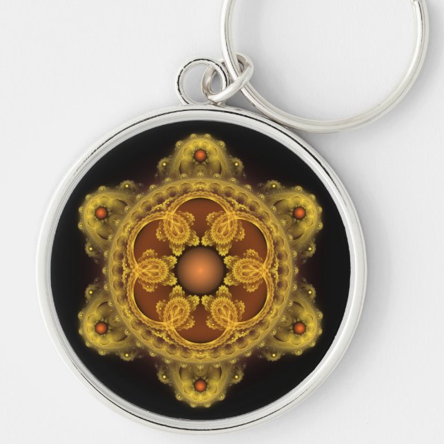 Porte-clés art fractal mandala de fée (Devant)