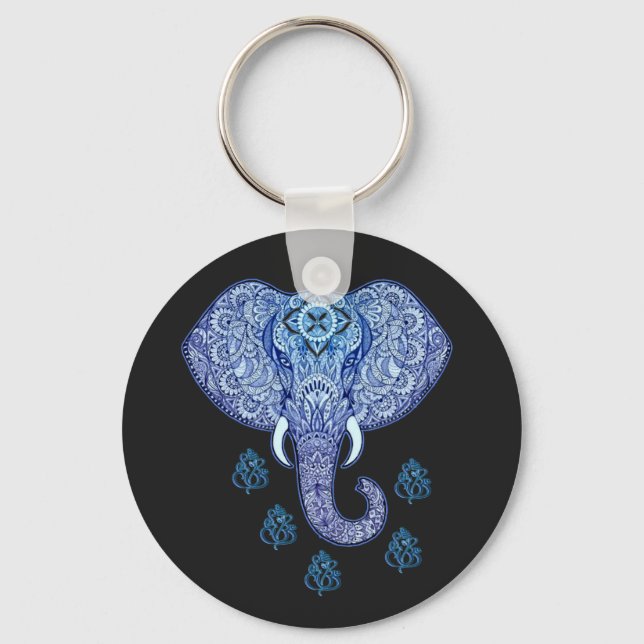 Porte-clés Art indien lord-Ganesh-Elephant (Recto)